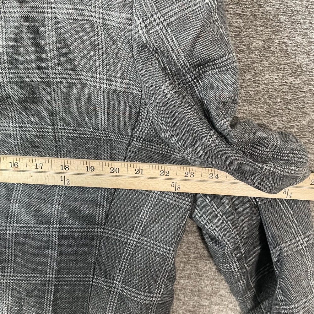 Faconnable Blazer Mens 44 Gray Check Wool Silk Linen Made Canada Sport Coat - Picture 9 of 10